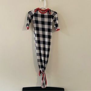Little Sleepies Bamboo Buffalo Plaid Knotted Gown Size Newborn